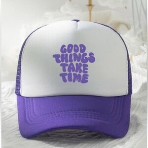 Good Things Take Time Cap Unisex purple